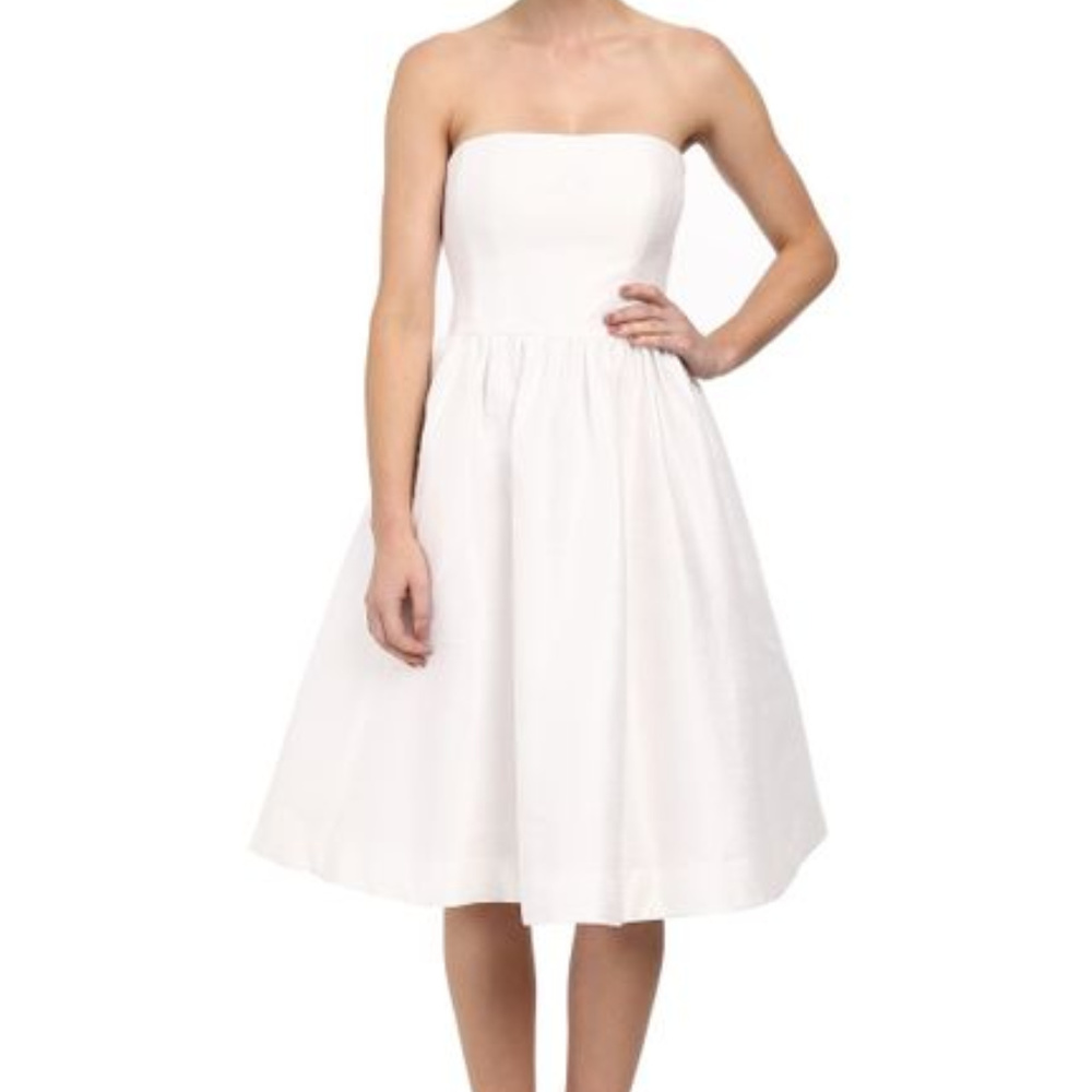 WHITE Georgina Strapless flare Dior dress
